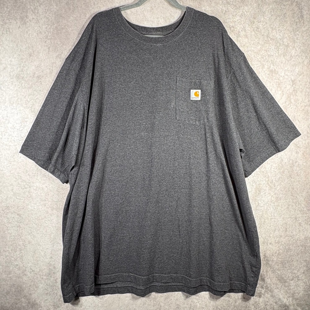 Carhartt T-Shirt Mens 4XL Tall Gray K87 Pocket Tee Original Fit Short Sleeve